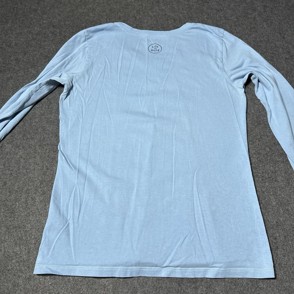 Life is Good Crusher Tee Womens Chillin Dog Longsleeve Shirt Size S Retro Y2K - Picture 6 of 9